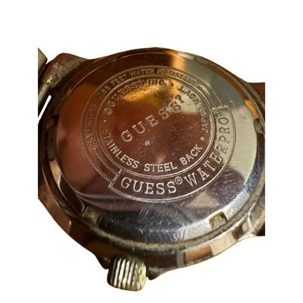 Y2K Guess Waterpro Stainless Steel Diver Wristwatch